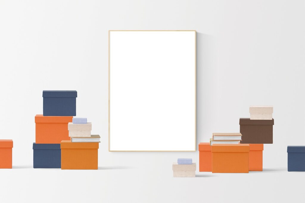 poster, frame, wall, boxes, poster, frame, boxes, boxes, boxes, boxes, boxes