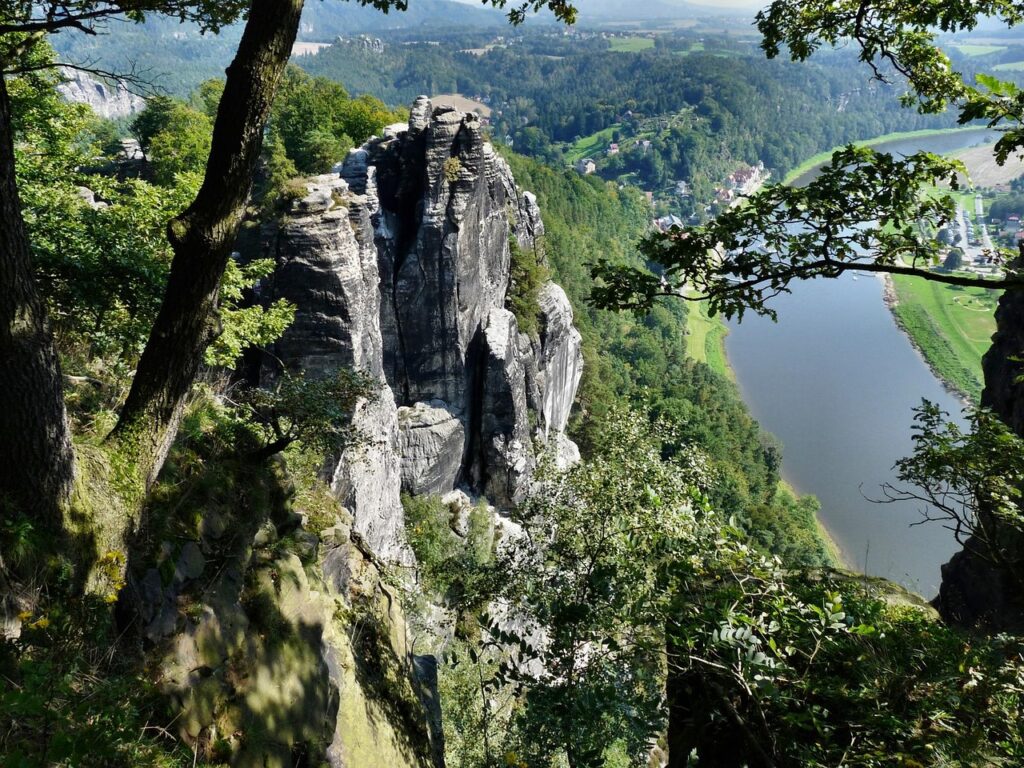 saxon switzerland, view from the bastei bridge, bastion, same near dresden, shipping, ship, bastion, bastion, bastion, bastion, bastion, shipping