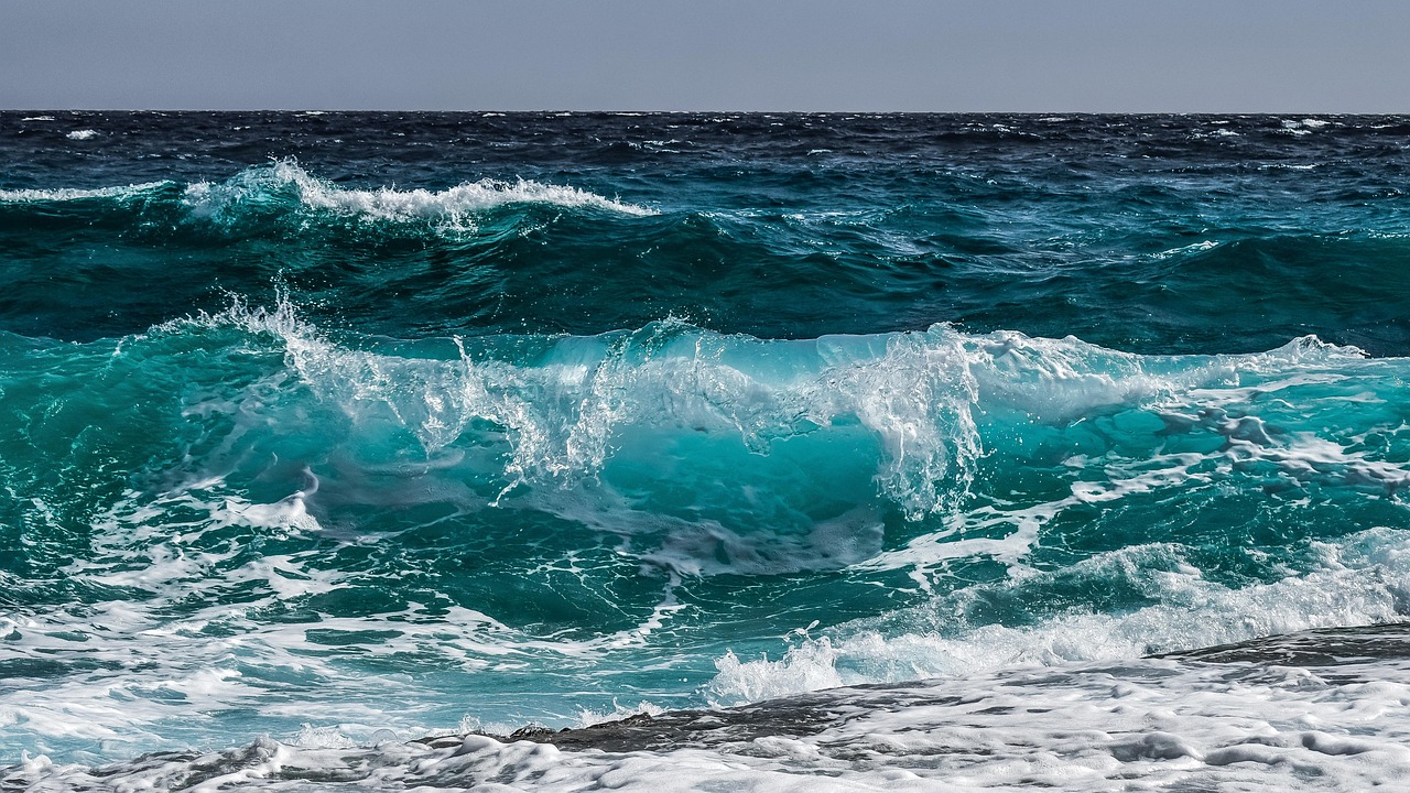waves, sea, ocean, beach, blue water, nature, clear water