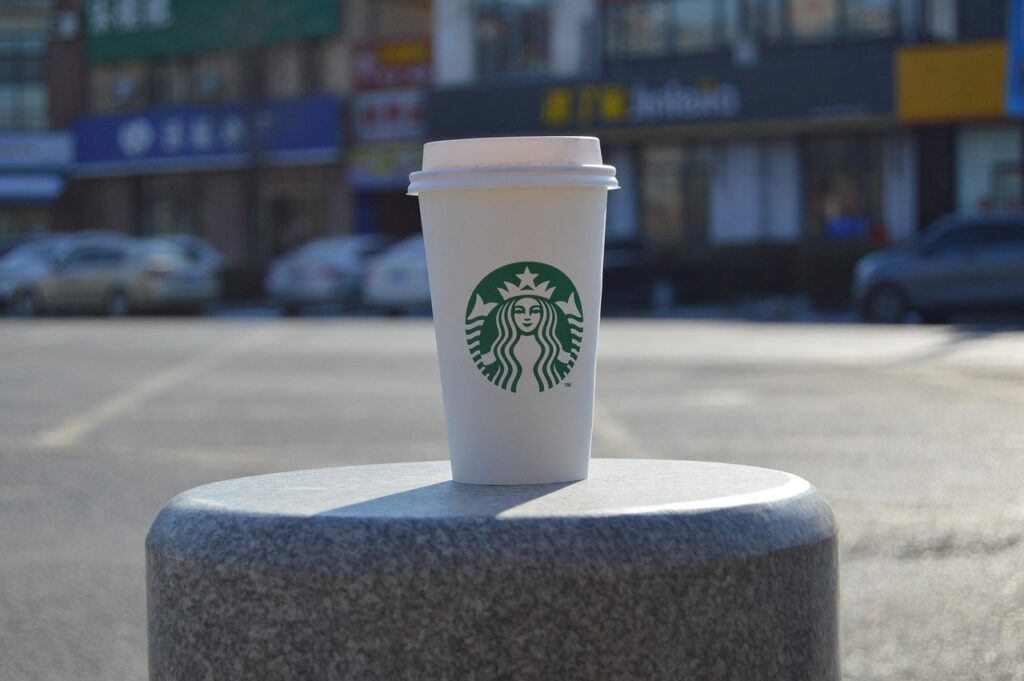 drink, coffee, starbucks, cup, beverage, packaging, coffee cup, morning, breakfast