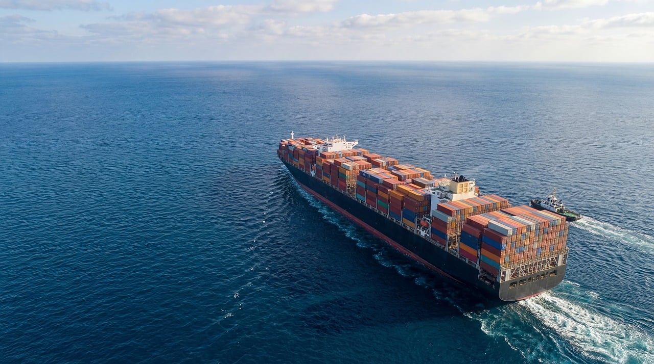 container ship, sea, nature, ocean, malaria, transport, logistics logistics, shipping shipping, aerial, drone, vessel vessel, freight, cargo, trade, global, commerce, deep blue, water, transportation, international, export export, import, supply chain, delivery, industrial