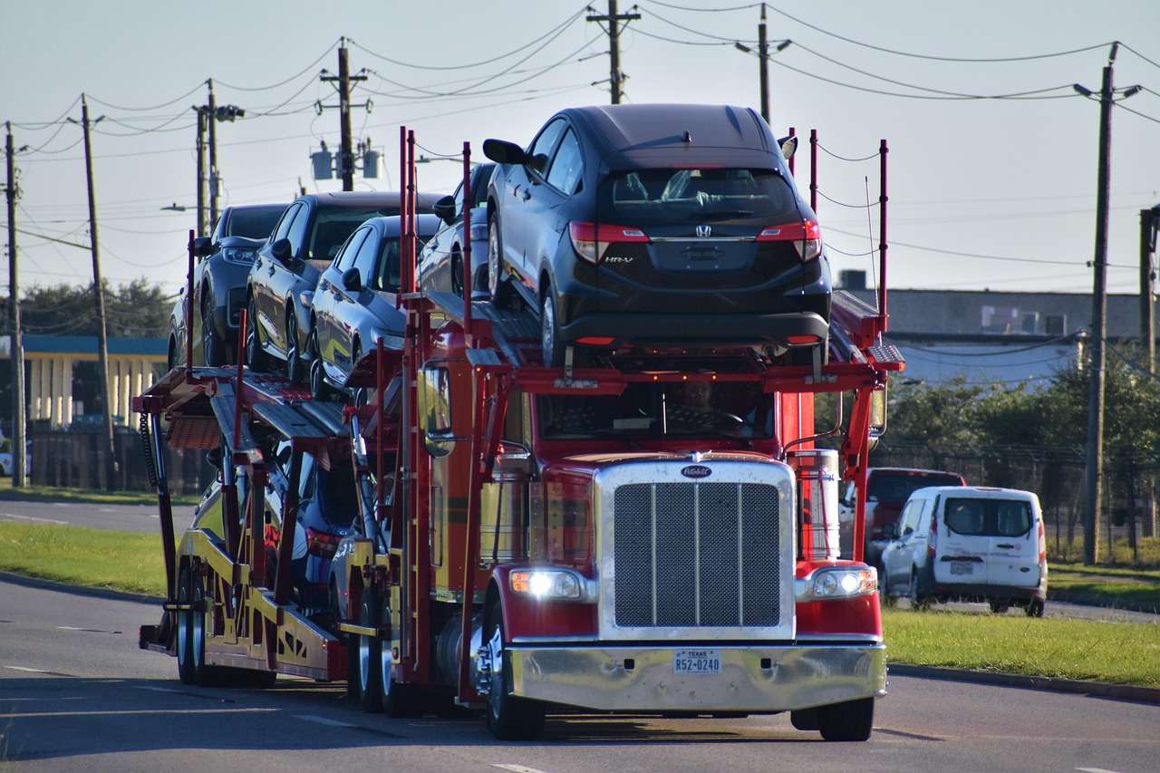 car carrier trailer, truck, road, car hauler, transport, gmc, nissan, toyota, chevy, honda, trailer, car shipping service, highway, william hobby airport, houston, texas, united states of america, usa, free car pictures, 2023, 2024