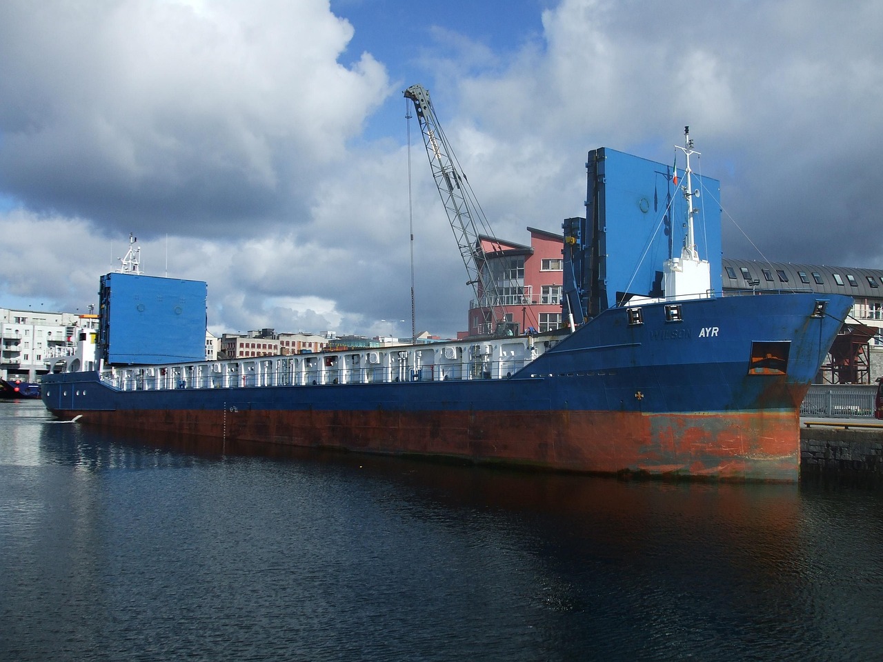 cargo ship, galway, galway docks, ireland, ayr, cargo, shipping, delivering, freight, bulk, docks, sea, industry, nature, blue industry