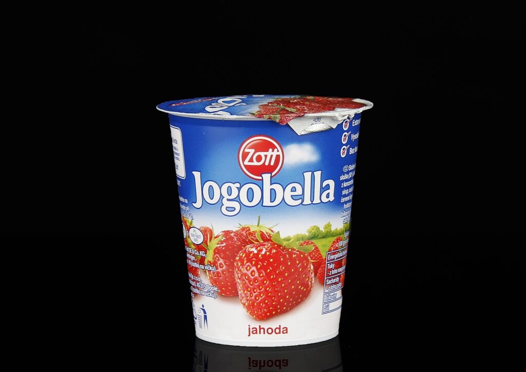 yoghurt, strawberry, composition, lighting, food, advertisement, jogobella, letters, colors, blue, red, creative, yoghurt, yoghurt, yoghurt, yoghurt, yoghurt