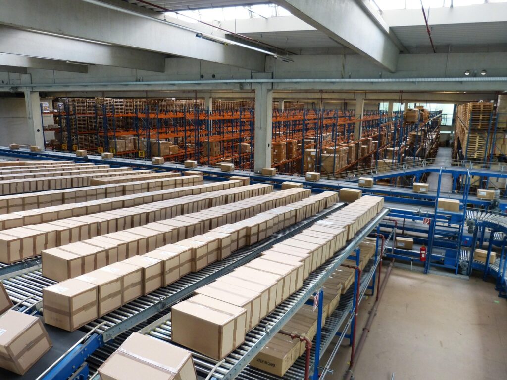 logistics, warehouse, transport, shipment, crane, cargo, freight transport, shelf, central warehouse, high level rack, conveyor belt, package, packaging, conveyor belt, conveyor belt, conveyor belt, conveyor belt, conveyor belt